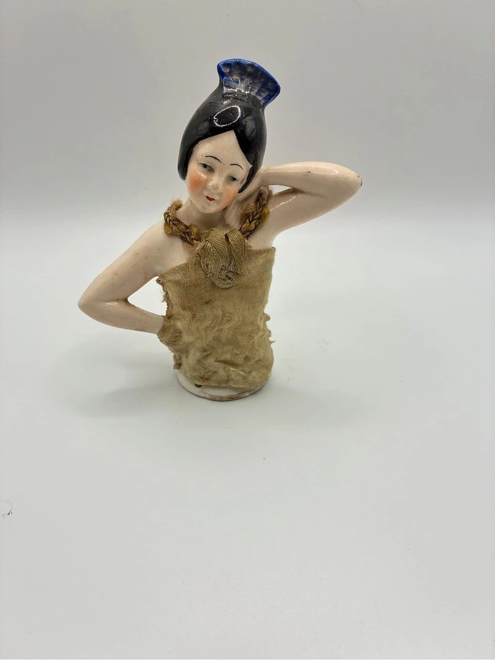 Asian-Inspired Figurine in Gold & White